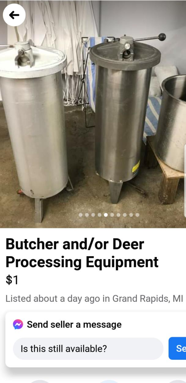 Deliver a 2 zuber sausage water stuffer to Cadott uShip