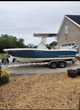 22’ pioneer center console boat on trailer