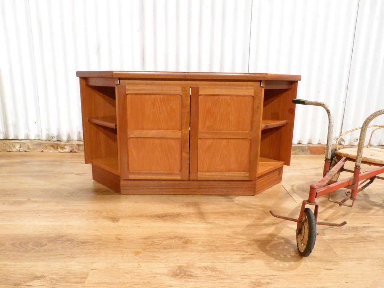 Deliver a Lovely Nathan teak corner tv stand hifi media unit to Bovey