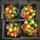 4 boxes fresh vegetables and flowers arrangement