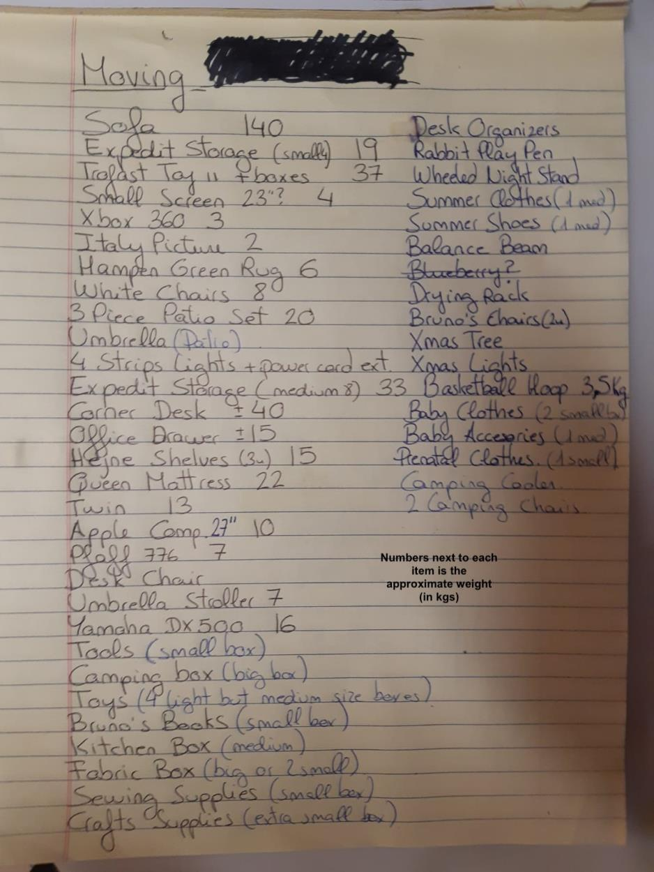 Cost to Move 1 Bedroom Apartment to Halifax Regional Municipality uShip