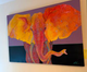 Large Framed Canvas Painting