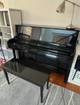 Charles Walter Studio Upright Piano with Bench Gre